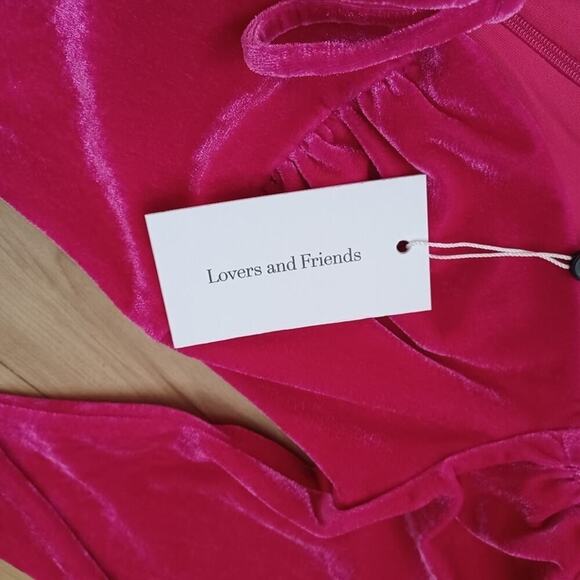 Lovers + Friends Pink Velvet Nami Mini Dress S NWT SOLD OUT Style - Picture 12 of 13